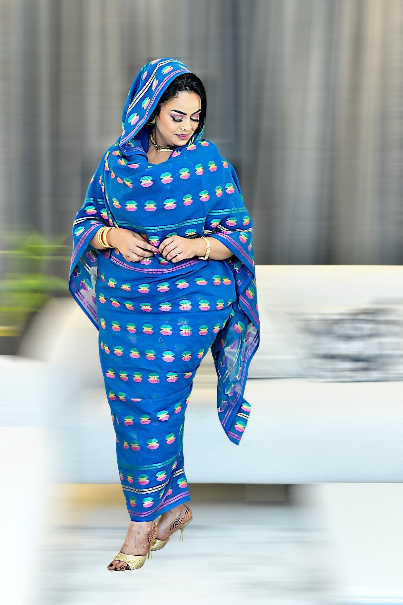 Alta Moda - Blue Embroidered