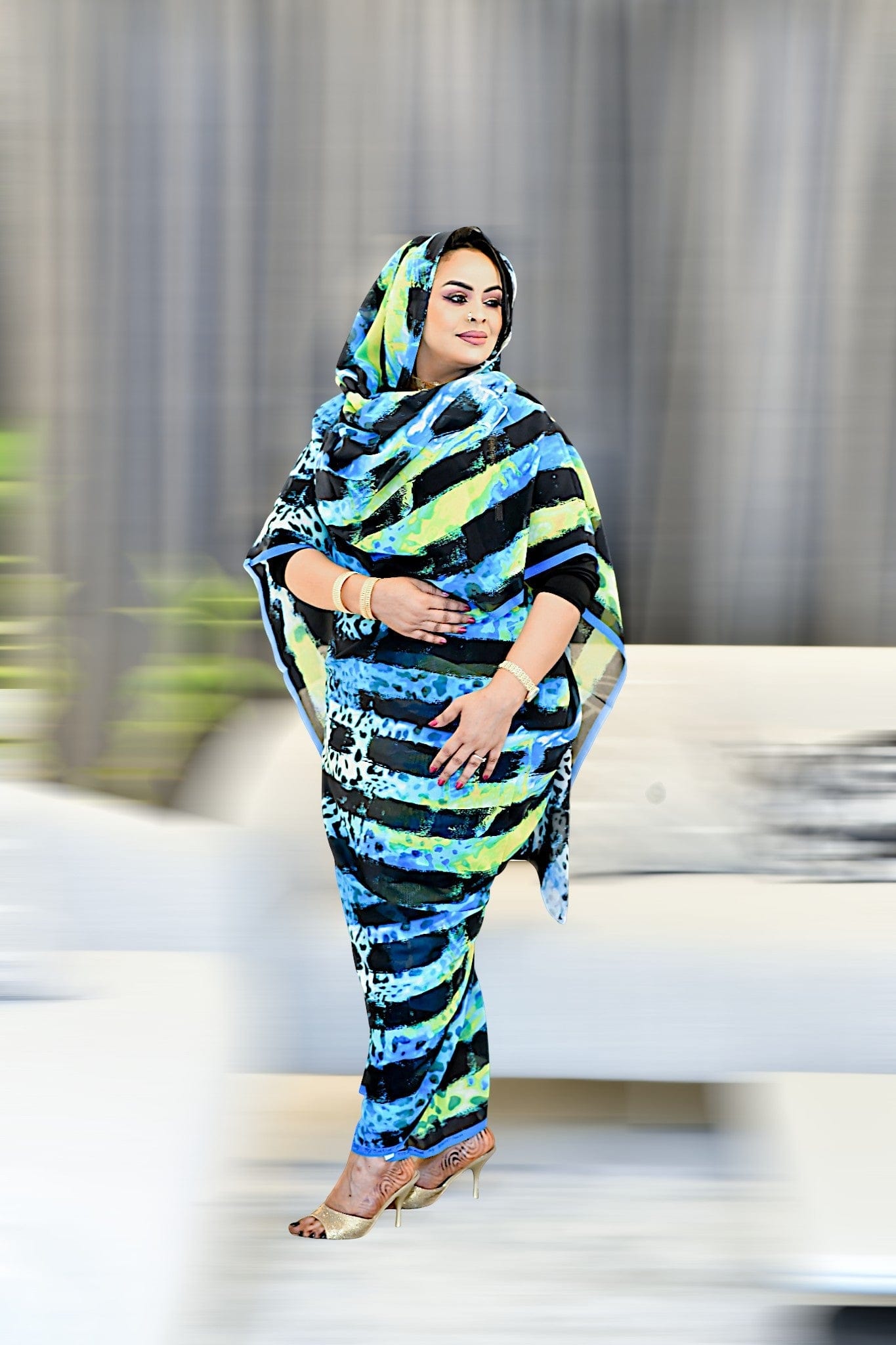 Alta Moda - Blue Green Black Stripes