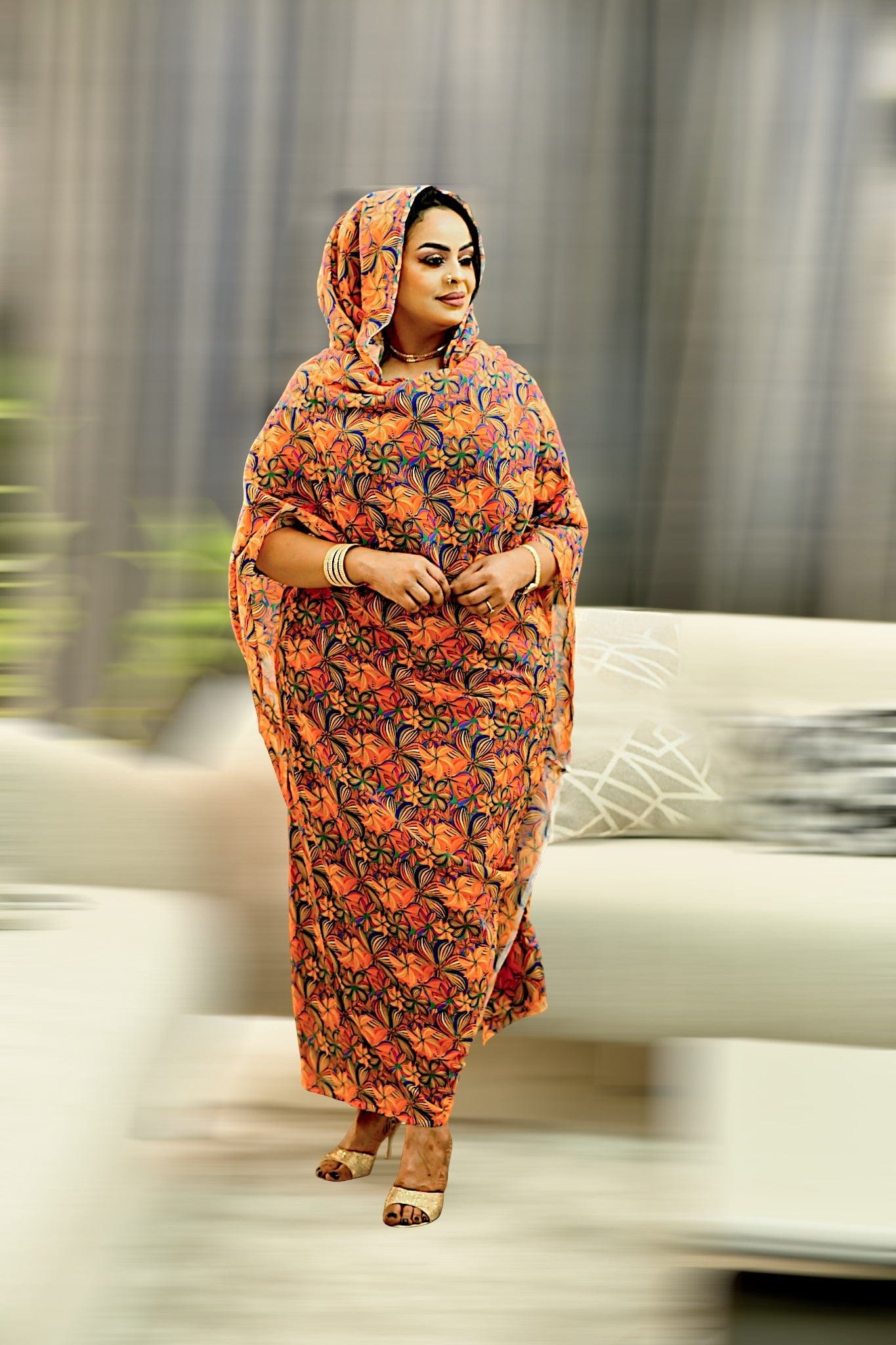 Alta Moda - Orange Retro Tile Flowers