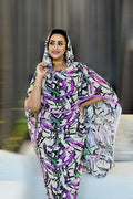 Alta Moda - White with Black/Pink Abstract Lines