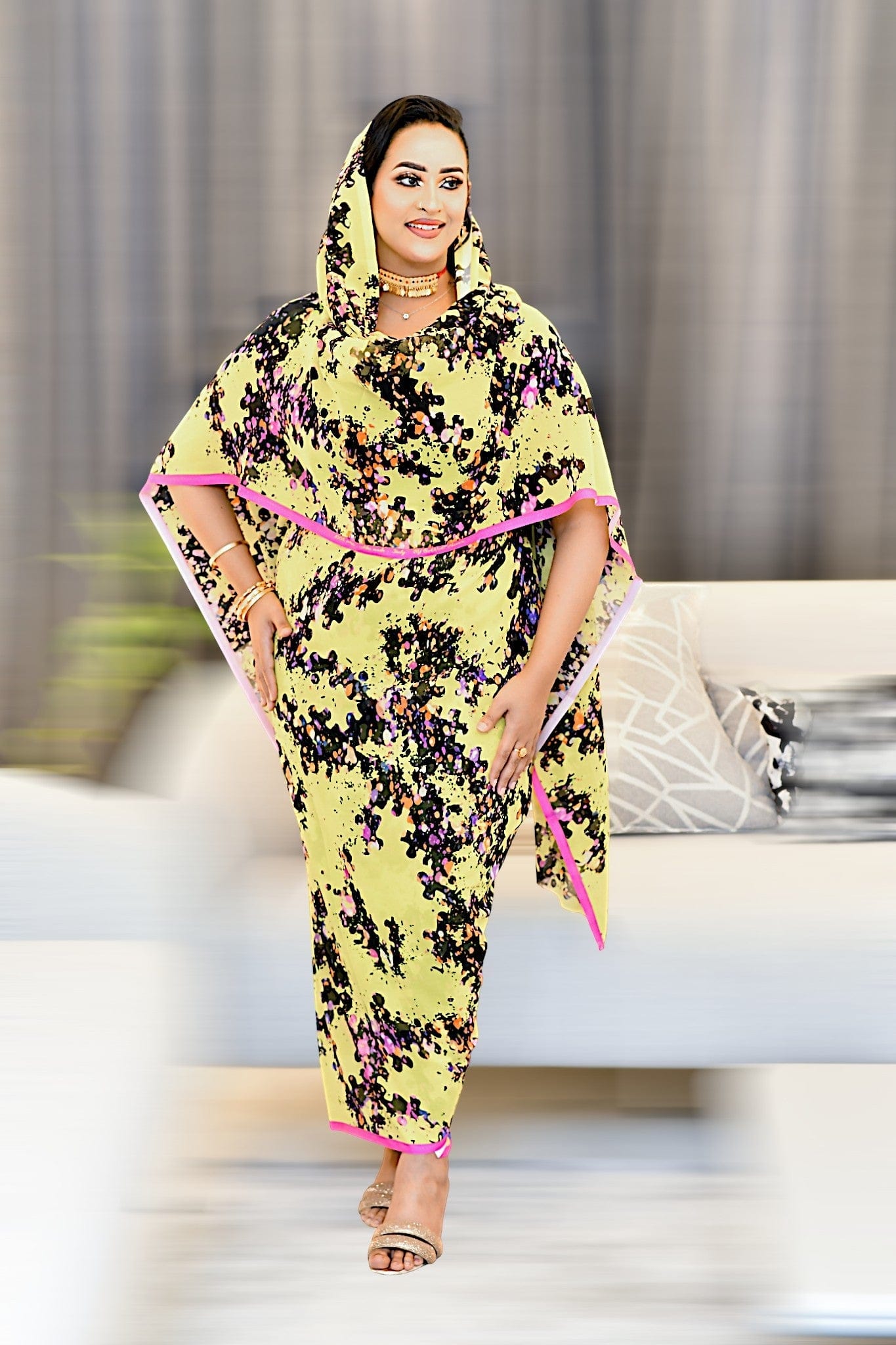 Alta Moda - Yellow with Black Splatter