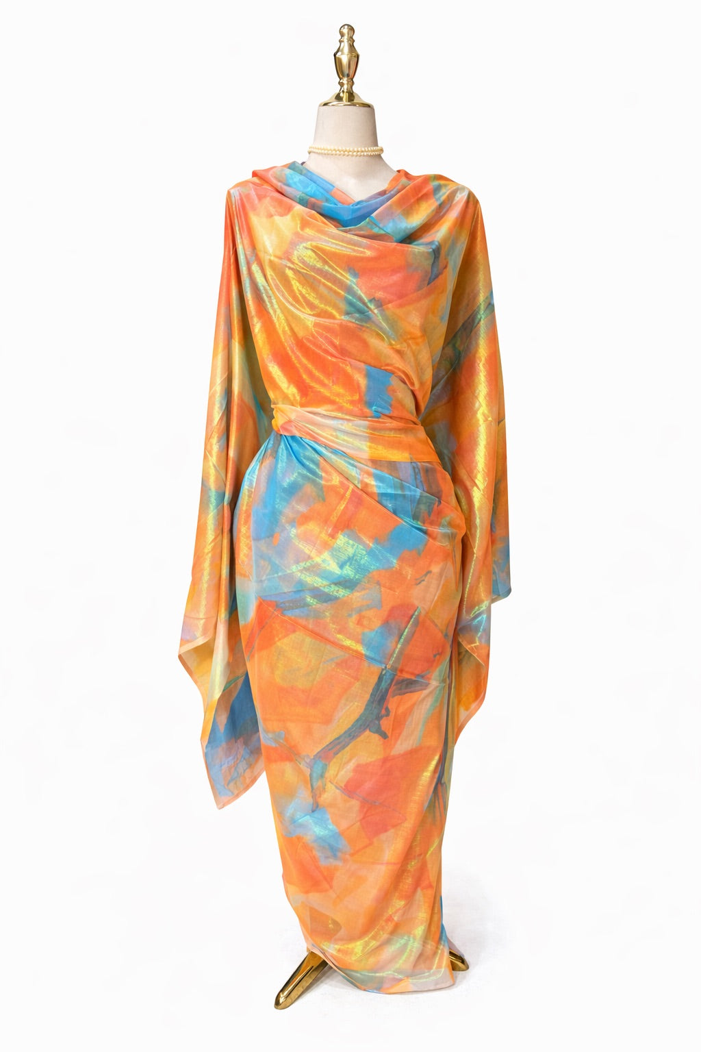 Lame Total (Cotton) - Fragments (Orange/Blue)
