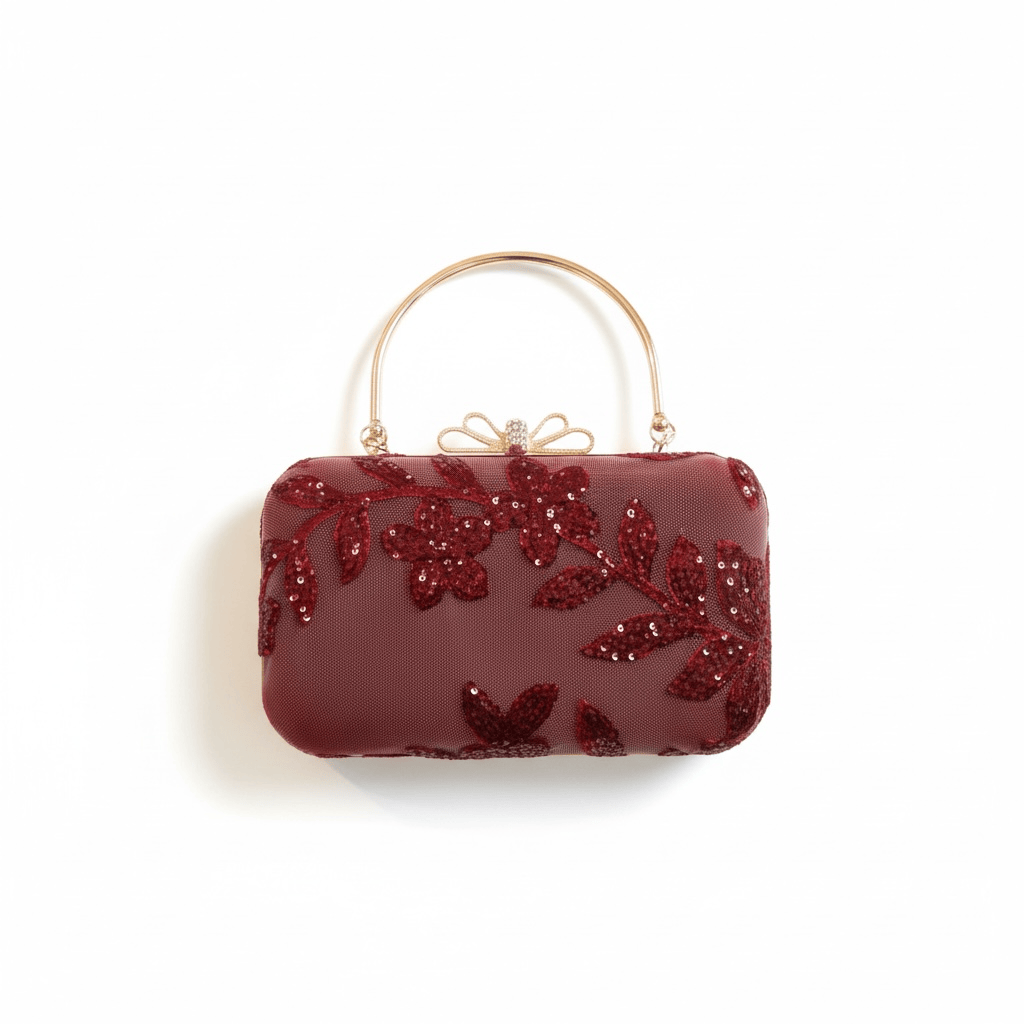 Zahra Collection - Red Sequin Box Clutch