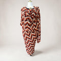 Silk Chiffon Jacquard - Red and Orange ZigZag