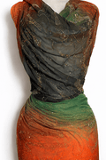 Crystal Chiffon/Silk - Orange/Green/Brown Gradient