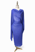 Lame Plain Chiffon - Blue with Silver Shimmer