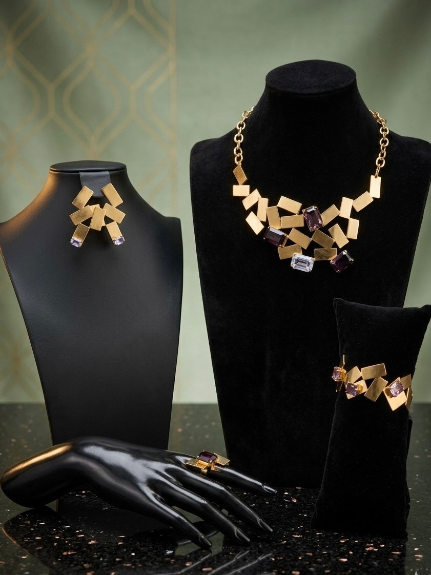 Luxury Collection Full Set - Purple Gemstone Necklace