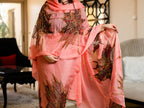 Hand Painted Glitter Toub - Pink with Autumn Leaves