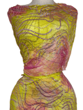 Crystal French Hand-Dyed Chiffon - Yellow/Pink