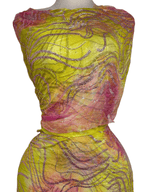 Crystal French Hand-Dyed Chiffon - Yellow/Pink