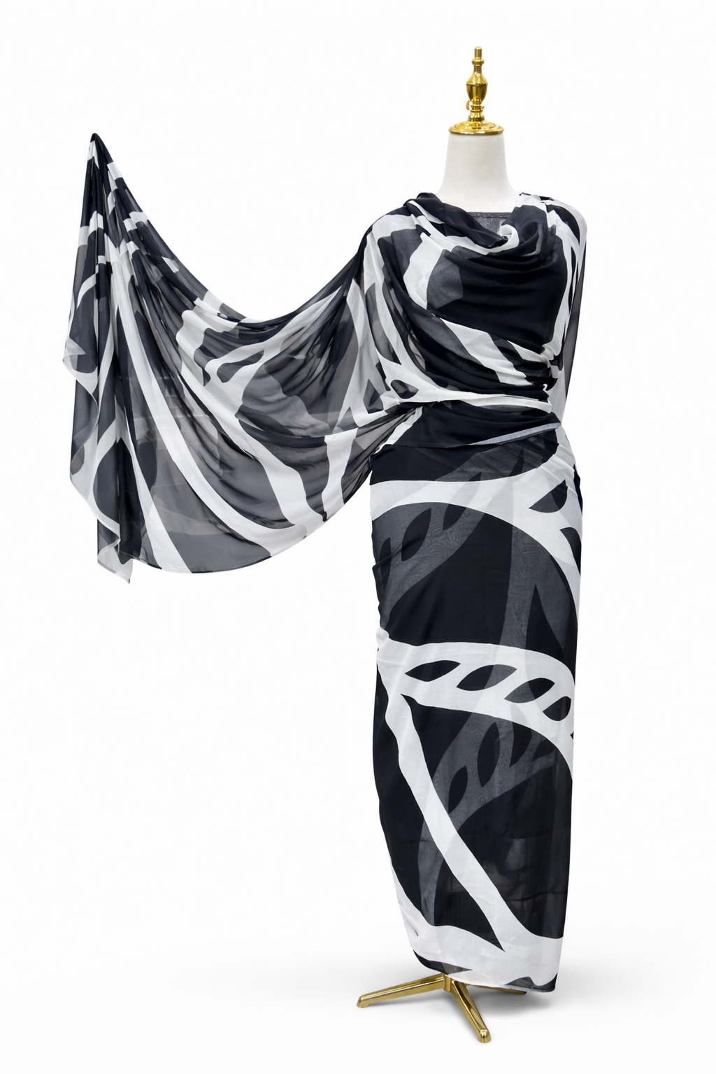 Voile Toub - Monochrome Leaves