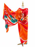 Voile Gold Foil Toub - Retro Large Bright Flowers