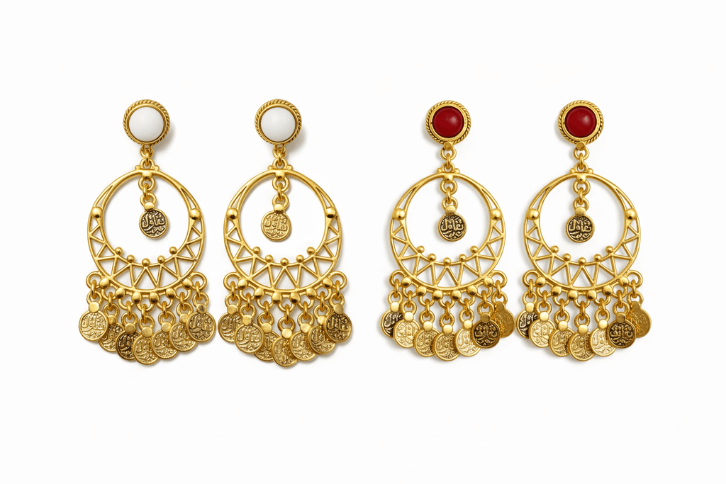 Statement Earrings - Calligraphy Drop