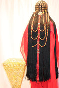Rental - Gold Coins Gedla with Red Crystal Detailing
