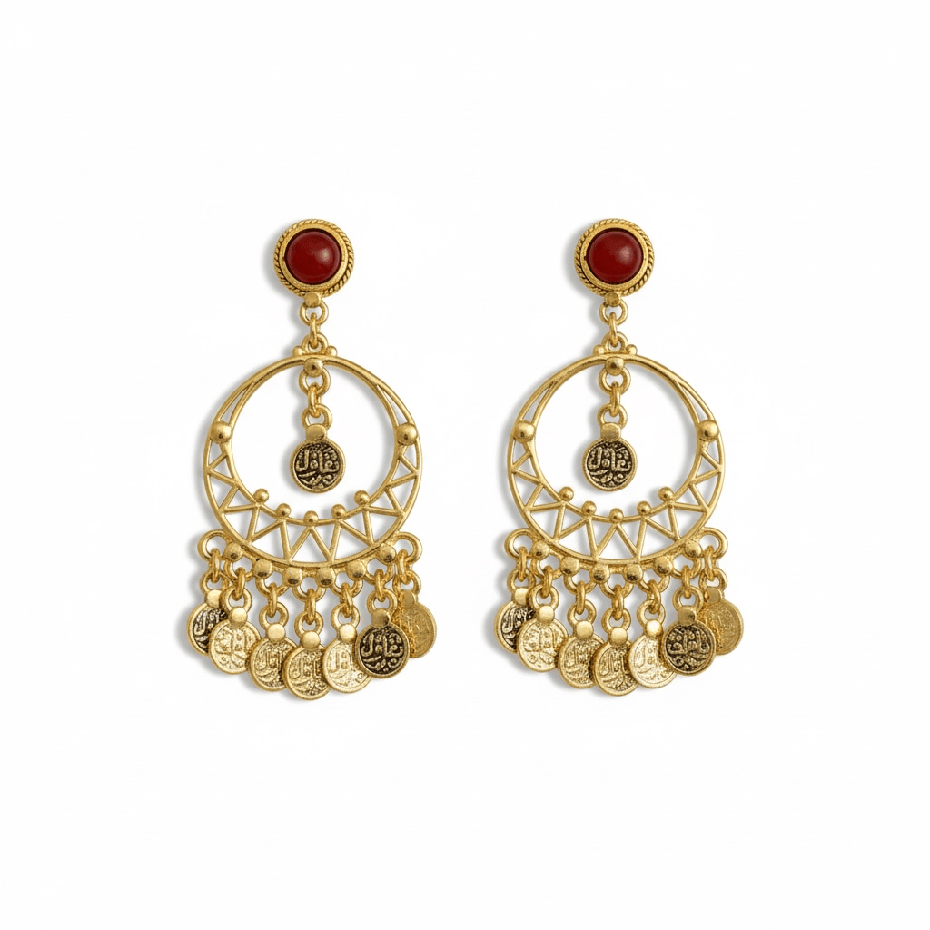Statement Earrings - Calligraphy Drop