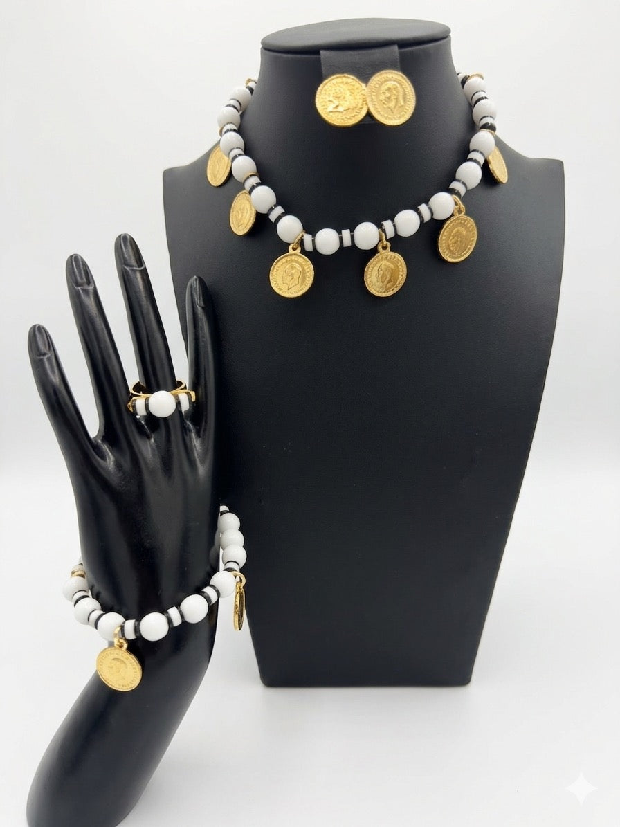 Traditional Collection Full Set - Beaded White Coin Set