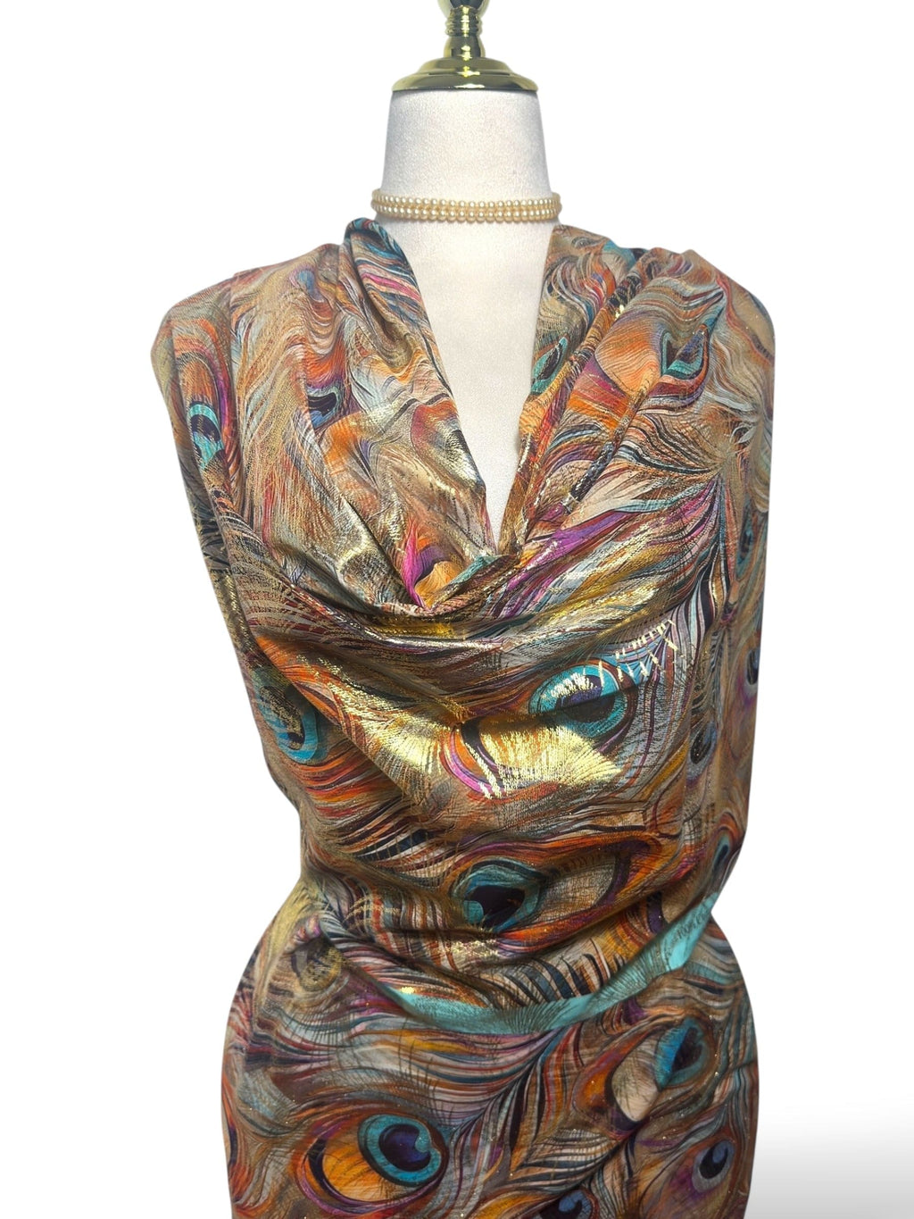 Premium Italian with Gold Foil - Peacock Feathers