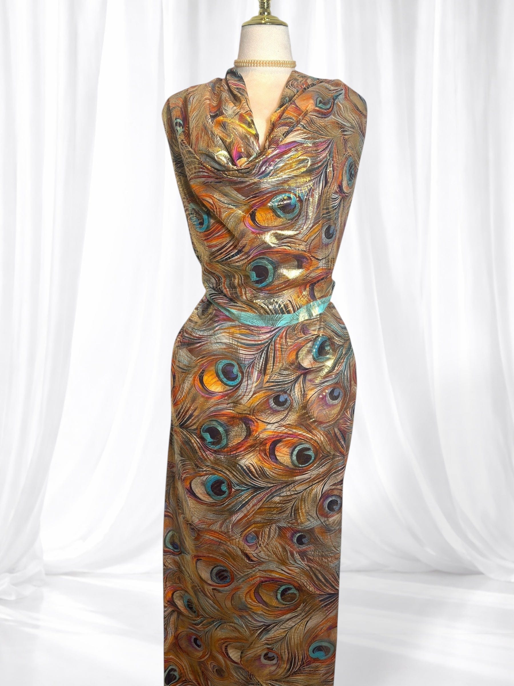 Premium Italian with Gold Foil - Peacock Feathers