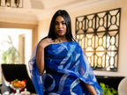Hand Painted Glitter Toub - Blue with Glitter Swirls