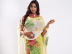 Hand Painted Glitter Toub - Lime with Tropical Flowers