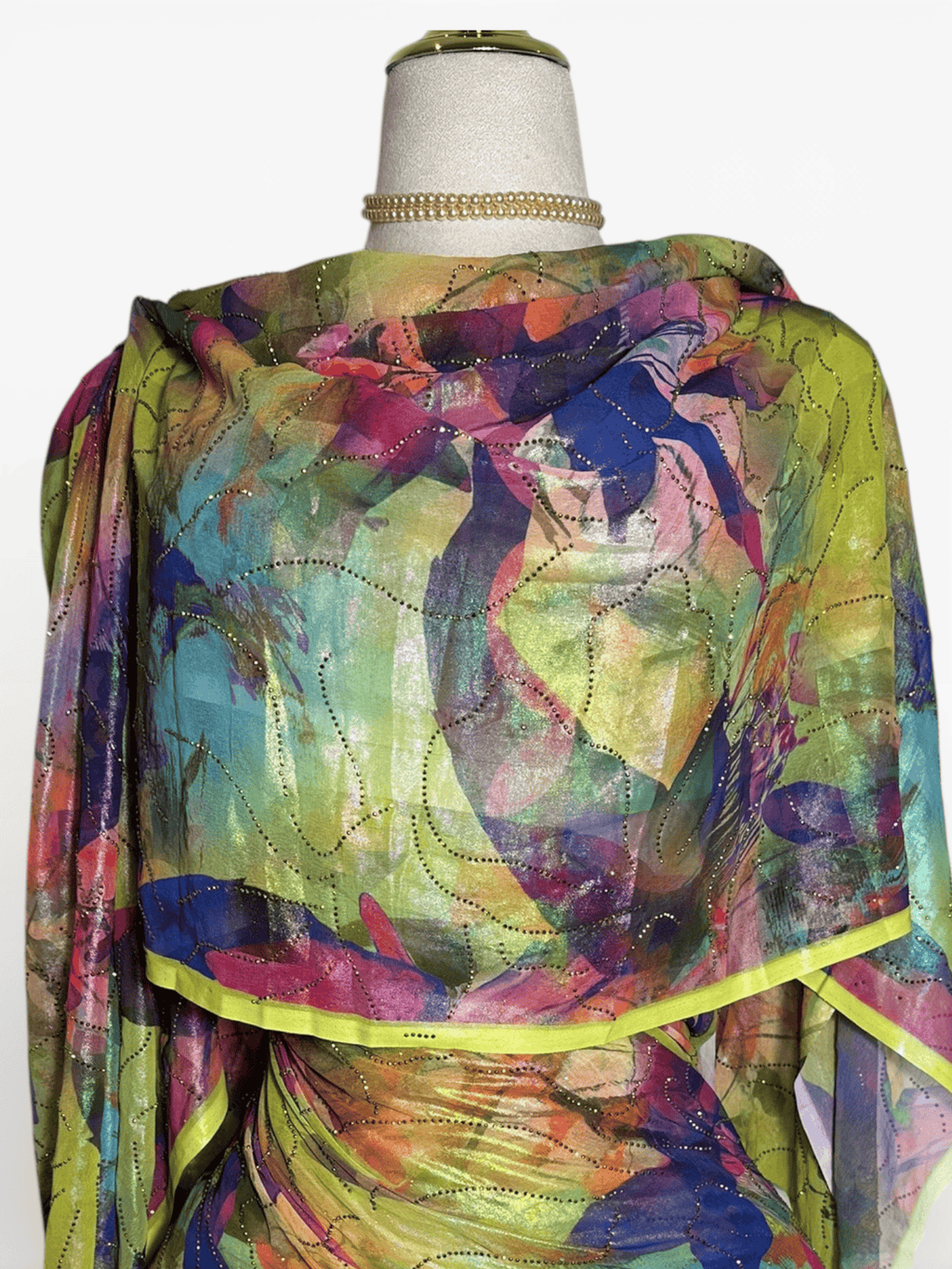 Crystal Silk - Yellow Fragmented Flowers