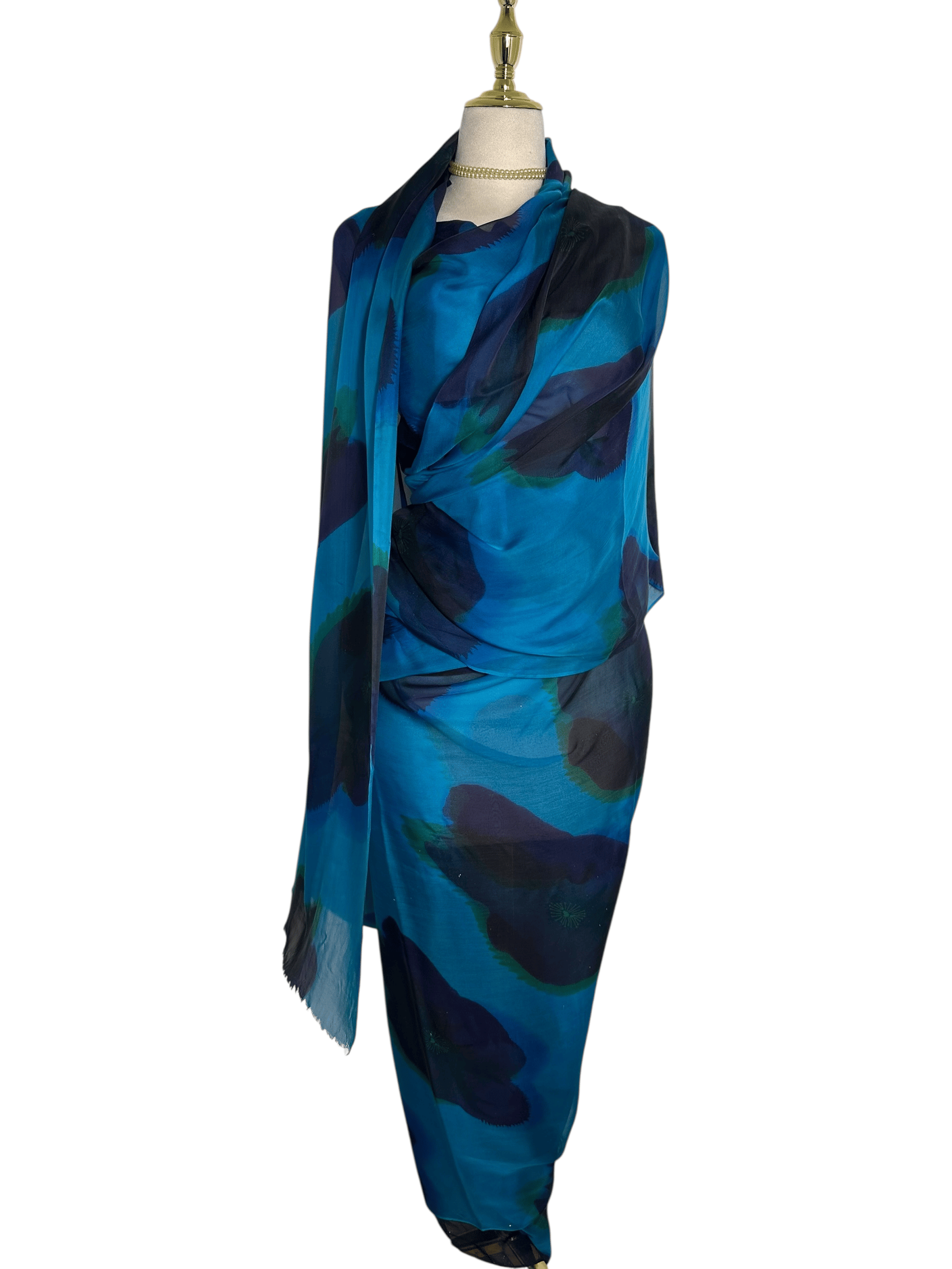 Silk Toub - Blue Abstract