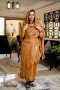 Hand Painted Glitter Toub - Golden Swirls