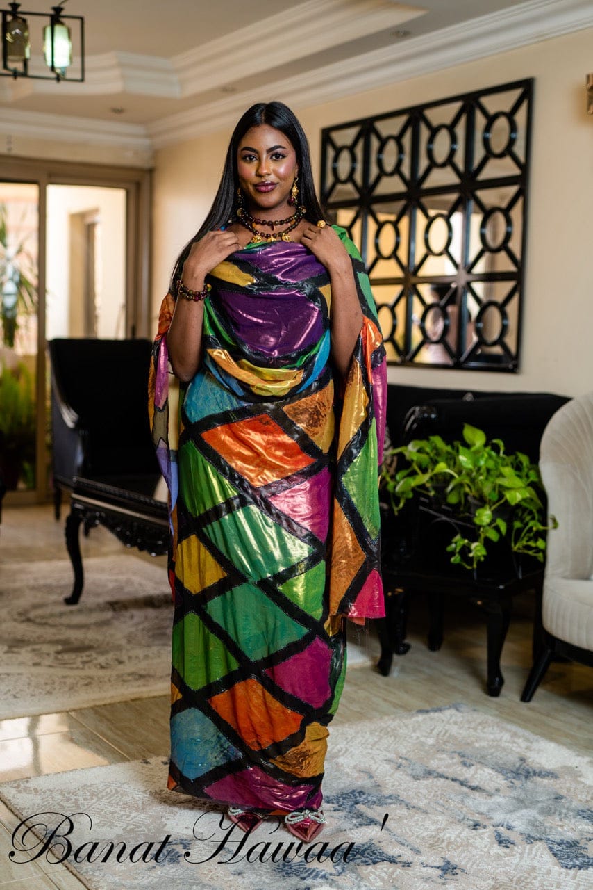 Hand Painted Glitter Toub - Multi Colour Diamonds