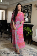 Crystal French Silk - Grey and Pink Lace