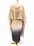 Sheer Ombre Chiffon - Brown
