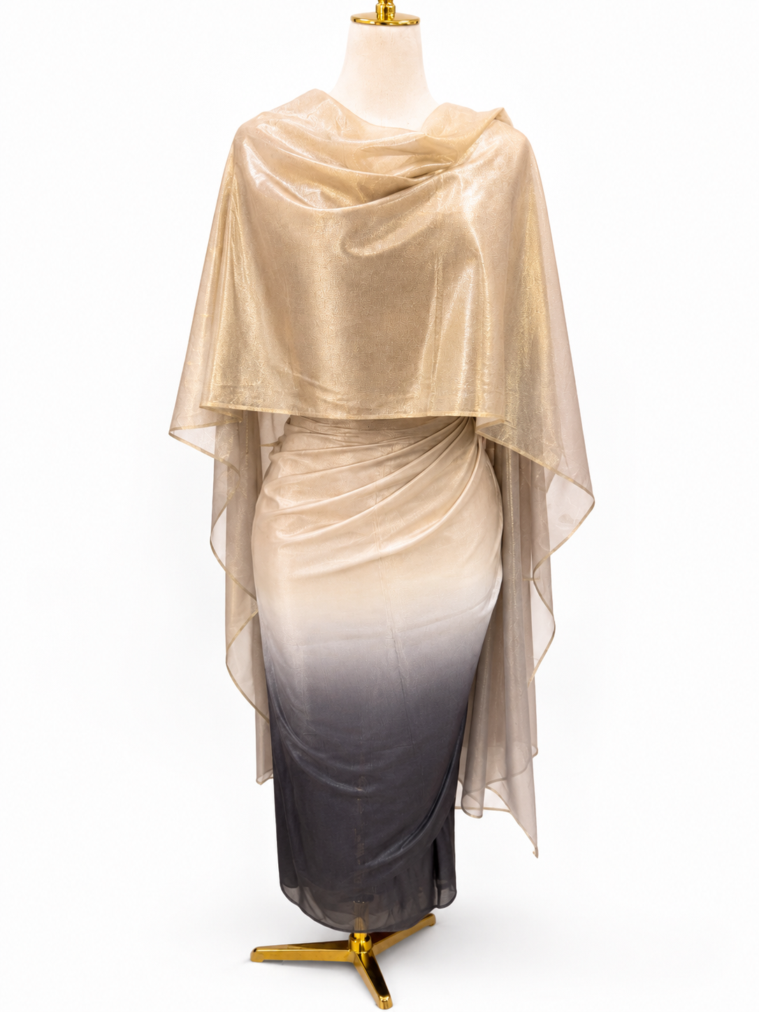 Sheer Ombre Chiffon - Brown