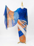 Voile Toub - Blue Caramel Brushstrokes