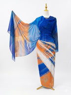 Voile Toub - Blue Caramel Brushstrokes