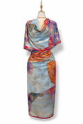 Premium Italian with Gold Foil - Blue Multi Colour Feathers