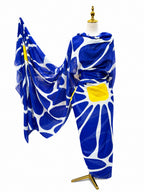 Voile Toub - Blue Retro Flowers