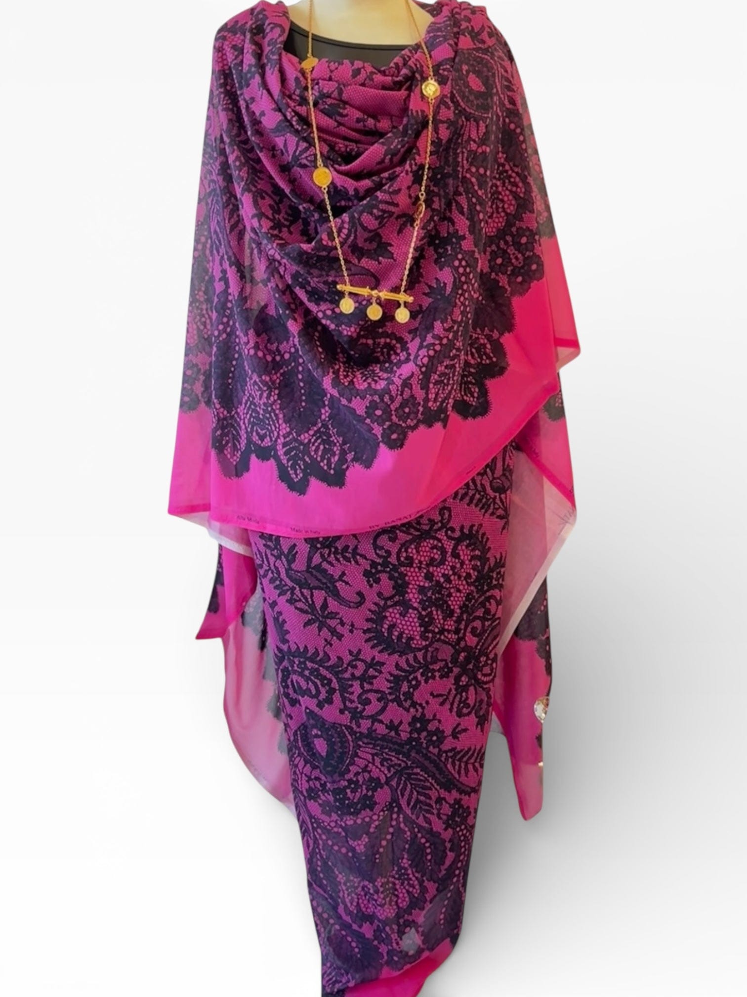 Premium Italian - Pink with Black Lace