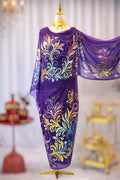 Hand Painted Glitter Toub - Rich Purple & Glitter Patterned