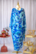 Hand Painted Glitter Toub - Blue with Glitter Border