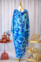Hand Painted Glitter Toub - Blue with Glitter Border
