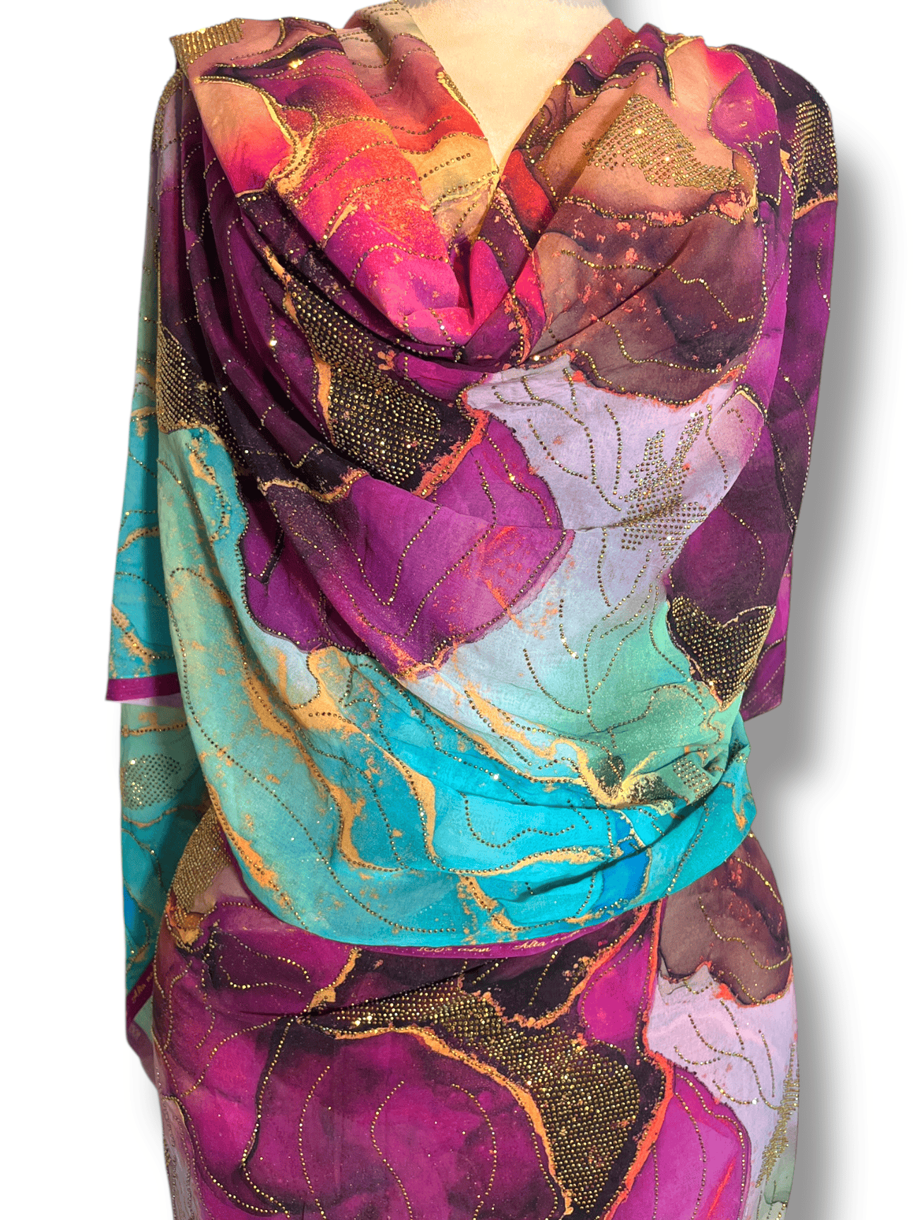 Crystal Alta Moda - Pink Teal Marbling