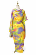 Lame Total (Cotton) - Brushstrokes (Yellow/Purple)