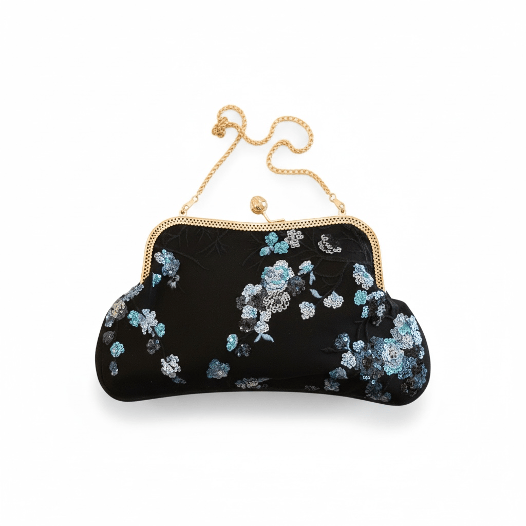 Zahra Collection - Black & Blue Sequin Clutch
