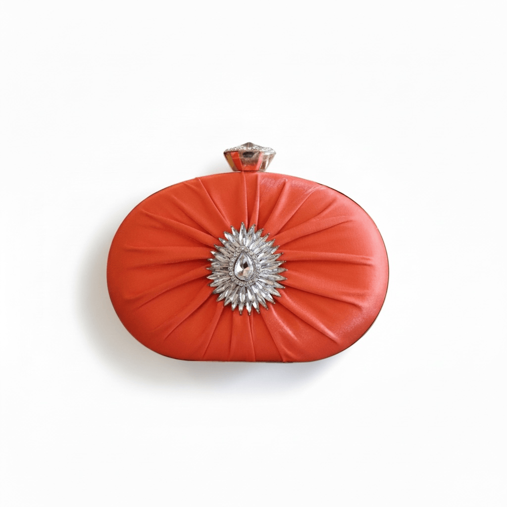 Classic Bags - Orange Satin Clutch