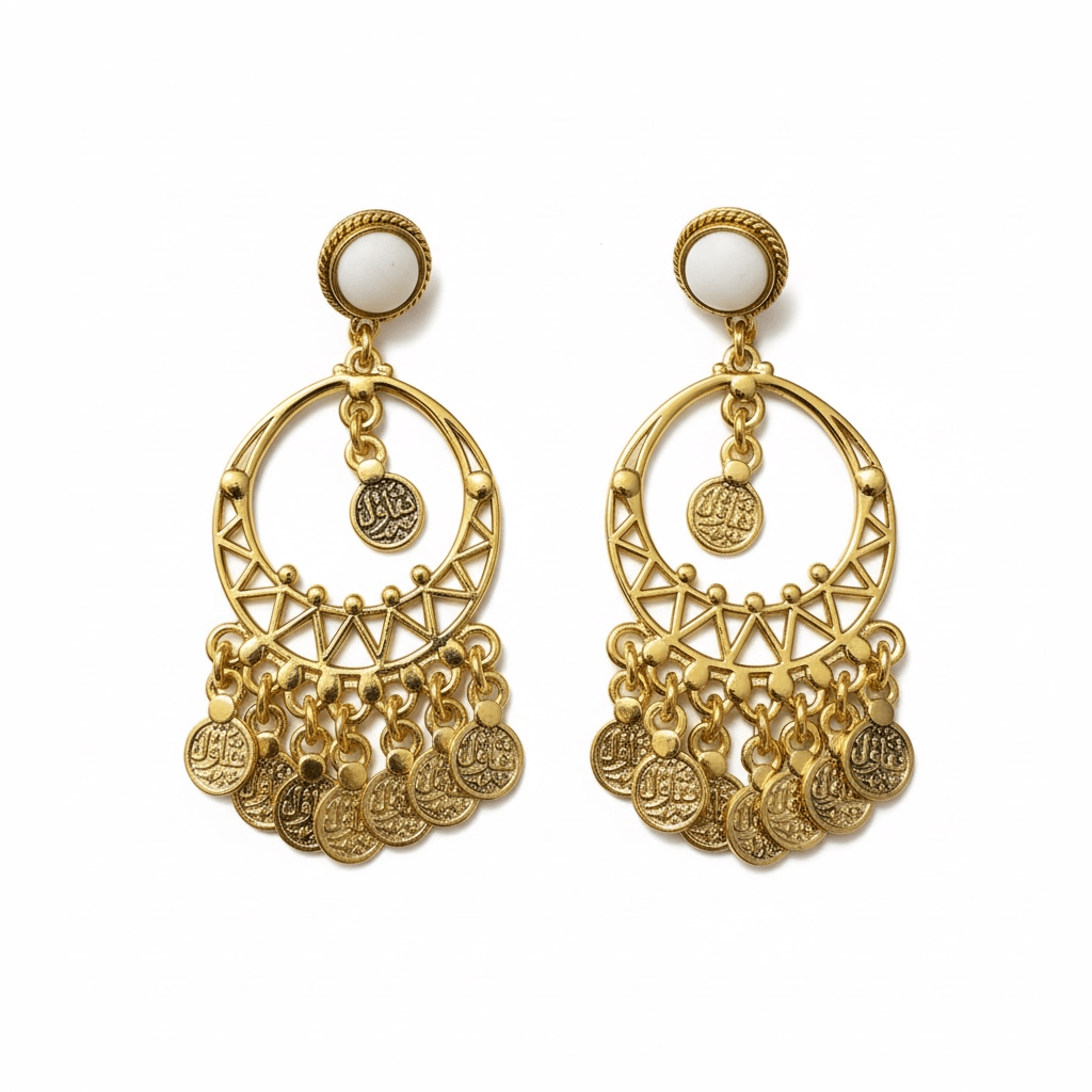 Statement Earrings - Calligraphy Drop