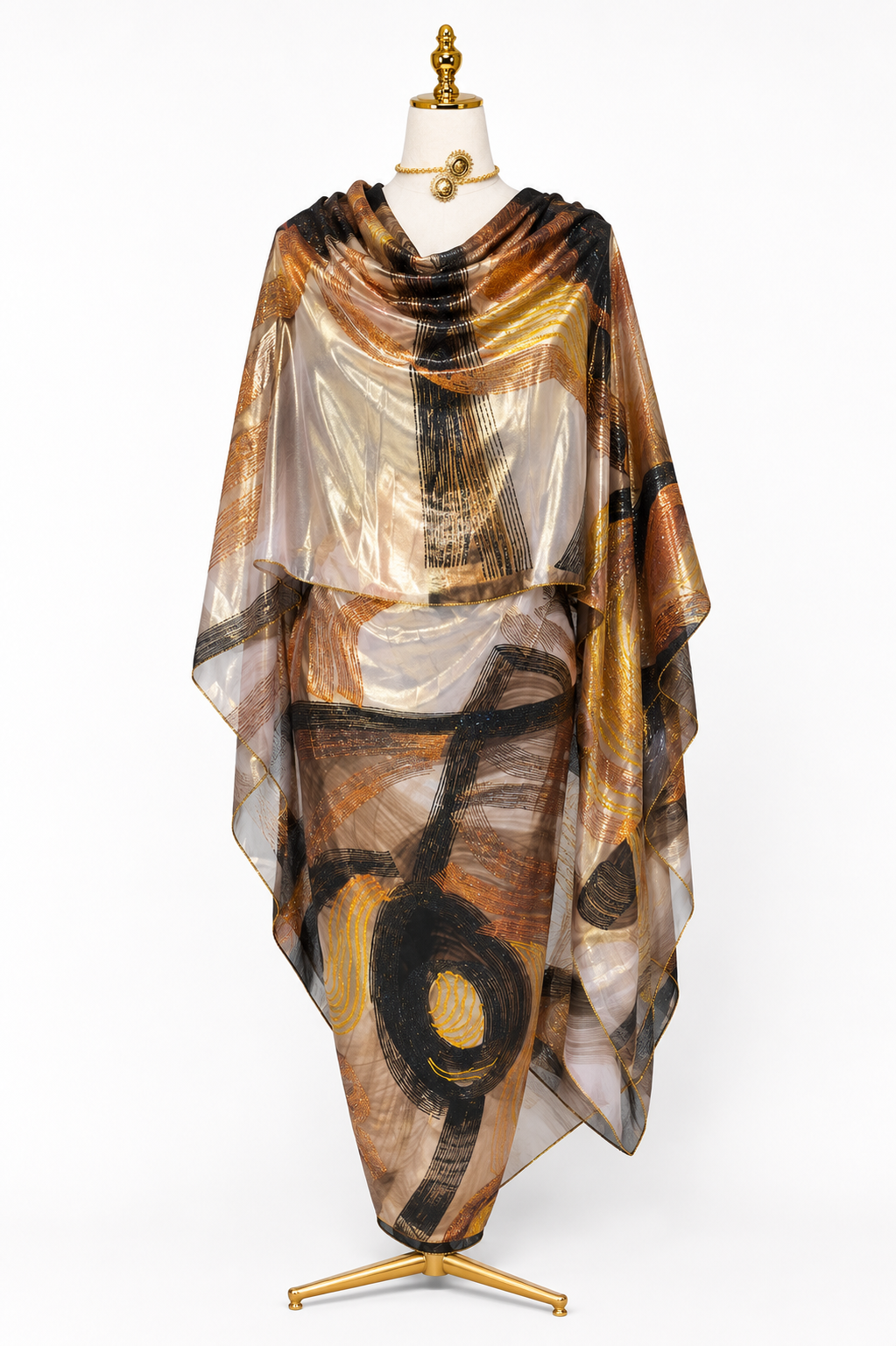 Hand Painted Glitter Toub - Bronze Brushstrokes