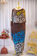 Hand Painted Glitter Toub - Brown Multicolor