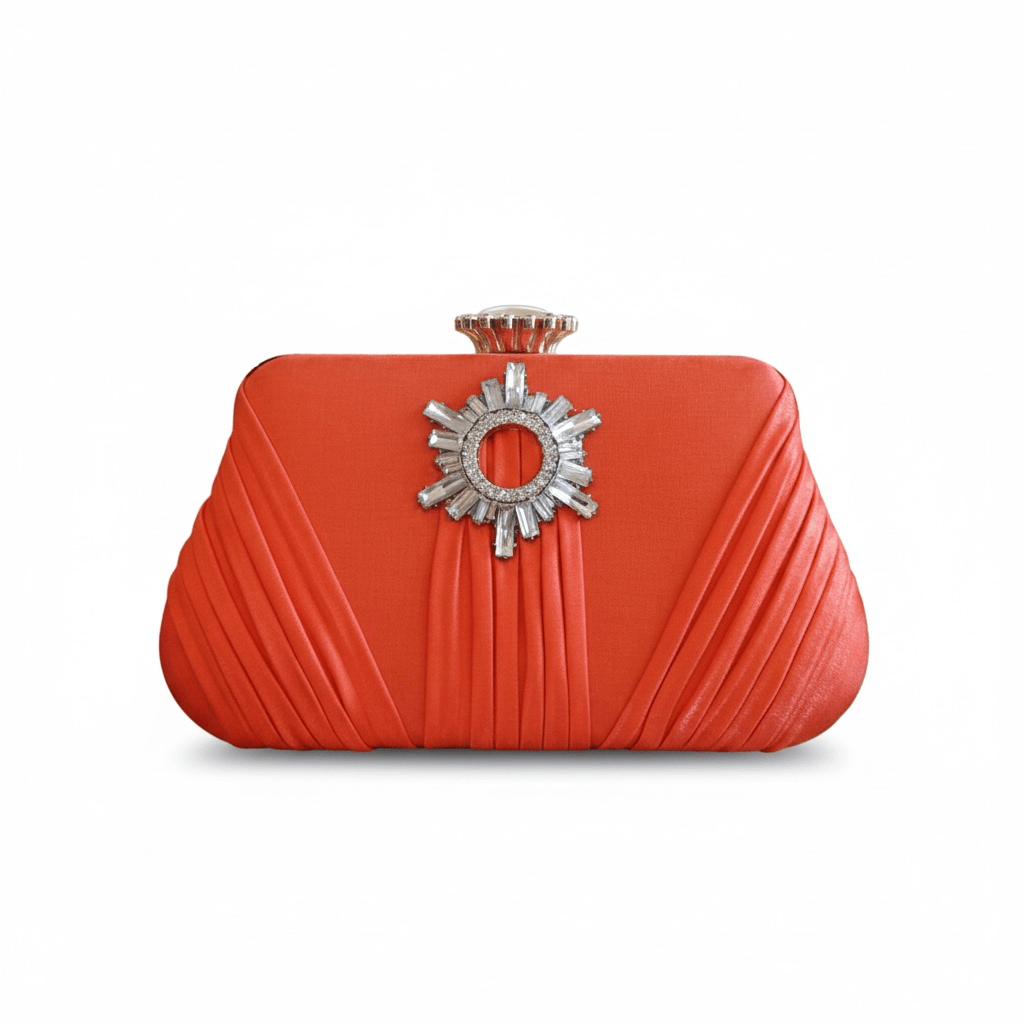 Classic Bags - Orange Satin Box Clutch