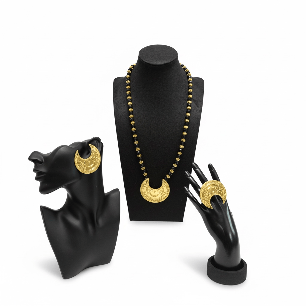 Luxury Collection Full Set - Gamar Boba Black & Gold Beads