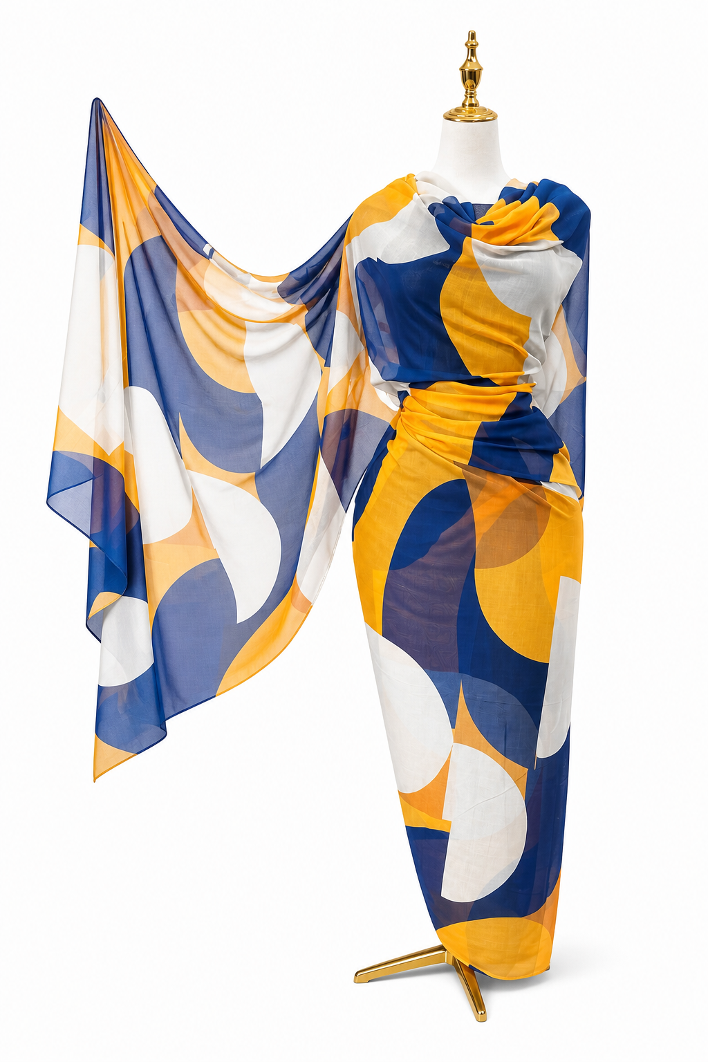 Voile Toub - Blue Yellow Abstract