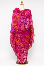 Hand Painted Glitter Toub - Pink Abstract Florals